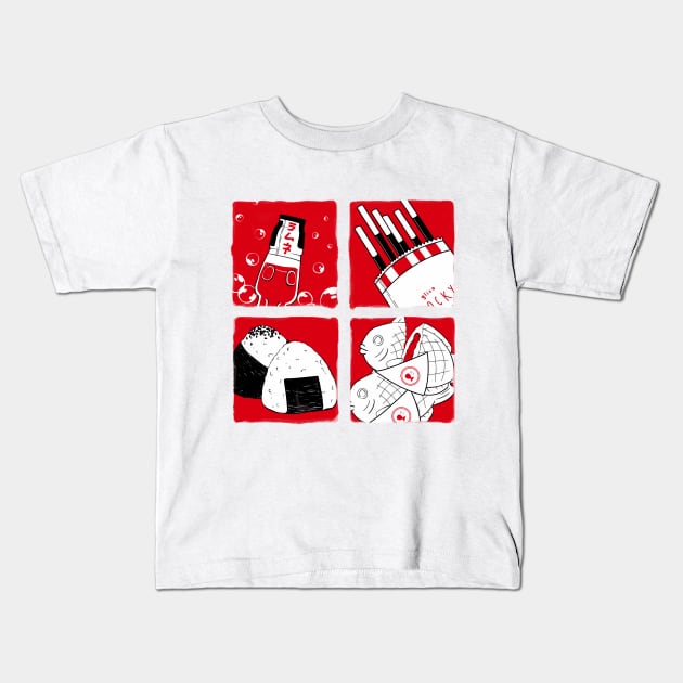 Japanese Snacks Kids T-Shirt by natapoke